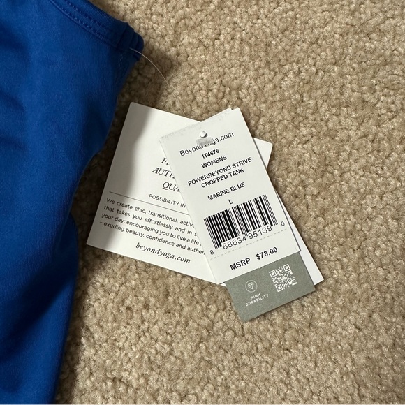 Beyond Yoga PowerBeyond Strive Crop Tank Top NWT- Large - Picture 6 of 7
